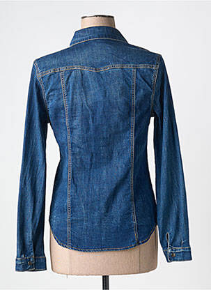 Chemisier coupe cintrée manches longues bleu BISCOTE femme