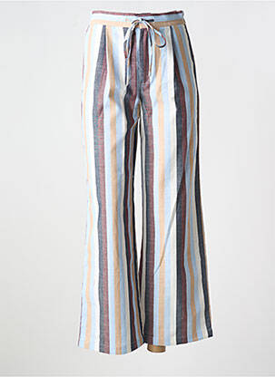 Pantalon large fermeture zippée sous rabat avec crochet taille normale bleu SEE U SOON femme