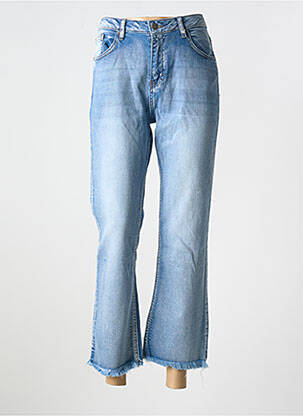 Jeans coupe droite stretch taille normale bleu BISCOTE femme