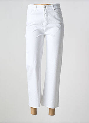 Pantalon 7/8 stretch taille normale blanc BISCOTE femme