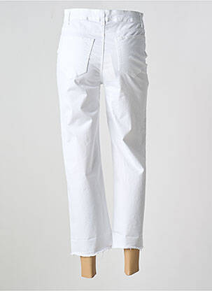 Pantalon 7/8 stretch taille normale blanc BISCOTE femme