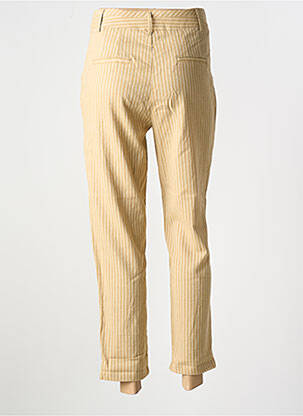 Pantalon 7/8 fermeture zippée sous rabat boutonné taille normale beige SEE U SOON femme