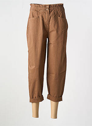 Pantalon 7/8 stretch taille normale marron PAKO LITTO femme
