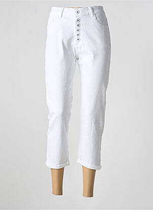 Jeans coupe slim stretch taille normale blanc BISCOTE femme