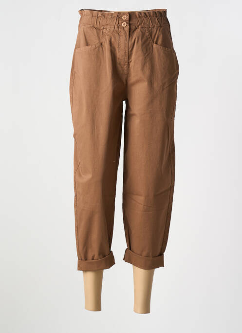Pantalon 7/8 stretch taille normale marron PAKO LITTO femme