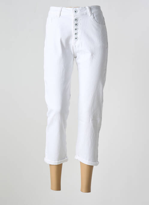 Jeans coupe slim blanc BISCOTE pour femme