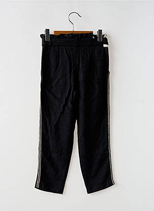 Pantalon droit fermeture zippée sous rabat boutonné taille ajustable noir IKKS fille