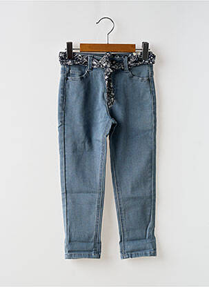 Jeans coupe slim stretch taille ajustable bleu IKKS fille