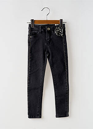 Jeans skinny stretch taille ajustable noir IKKS fille
