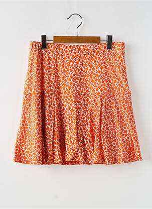 Jupe courte tissage popeline orange GEISHA fille