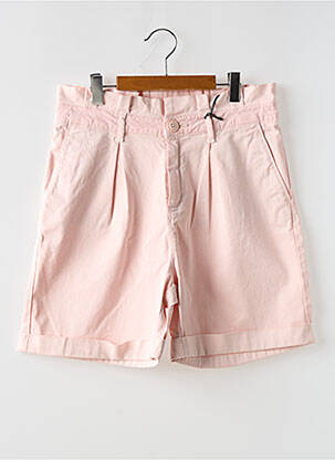 Short fermeture zippée sous rabat boutonné taille normale rose IKKS femme