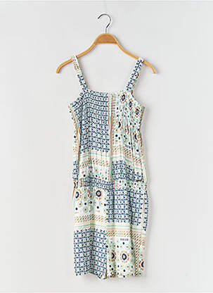 Robe mi-longue col carré fines bretelles bleu GUESS fille