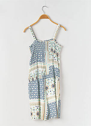 Robe mi-longue col carré fines bretelles bleu GUESS fille