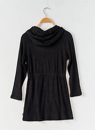 Robe mi-longue col rond manches longues noir LE TEMPS DES CERISES fille
