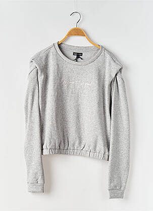 Sweat-shirt manches courtes et longues superposées manches longues gris WAY (WAY ARE YOU) BY IKKS fille