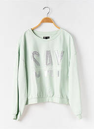Sweat-shirt tissage jersey manches longues vert WAY (WAY ARE YOU) BY IKKS fille