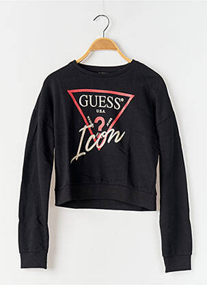 Sweat-shirt manches longues manches longues noir GUESS fille