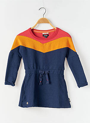 Robe mi-longue manches longues bleu J&JOY fille