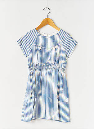 Robe mi-longue doublure manches courtes bleu IKKS fille