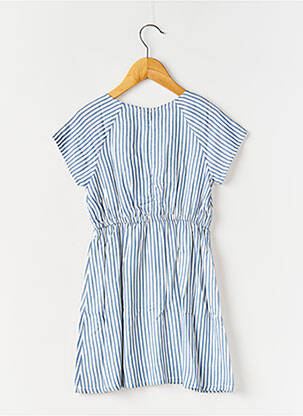 Robe mi-longue doublure manches courtes bleu IKKS fille