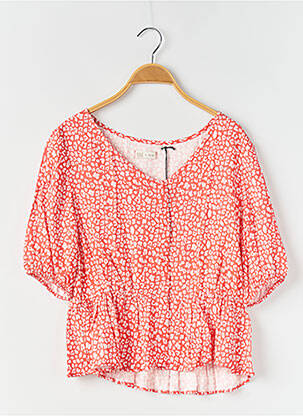 Blouse fermeture pressionnée manches 3/4 rouge WAY (WAY ARE YOU) BY IKKS fille