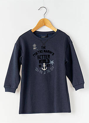 Robe mi-longue col rond manches longues bleu IKKS fille