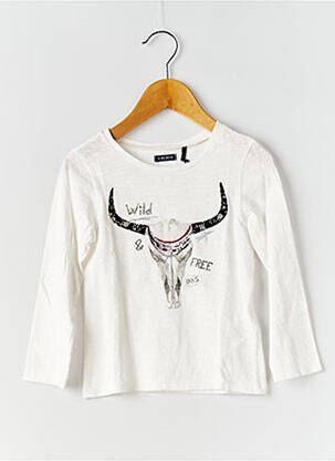 T-shirt coupe cintrée manches longues beige IKKS fille