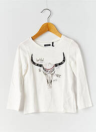 T-shirt coupe cintrée manches longues beige IKKS fille