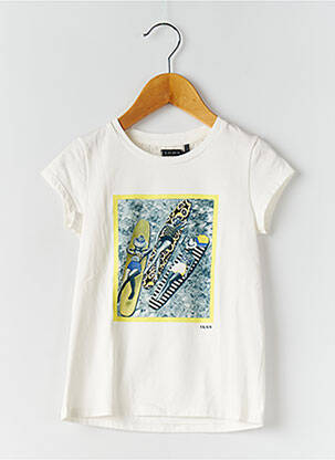 T-shirt coupe cintrée manches courtes beige IKKS fille