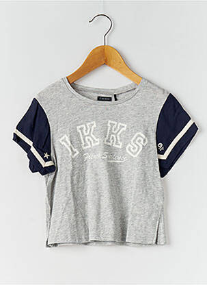 T-shirt stretch manches courtes gris IKKS fille
