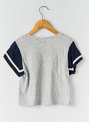 T-shirt stretch manches courtes gris IKKS fille