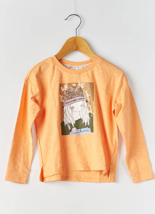 T-shirt stretch manches longues orange GARCIA fille