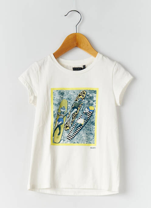 T-shirt coupe cintrée manches courtes beige IKKS fille