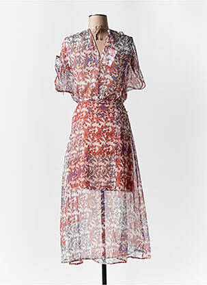 Robe longue manches courtes manches courtes orange LES TROPEZIENNES PAR M.BELARBI femme