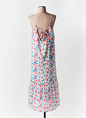 Robe longue manches bretelles ajustables fines bretelles rose LES TROPEZIENNES PAR M.BELARBI femme