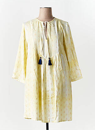 Robe courte coupe évasée manches longues jaune LES TROPEZIENNES PAR M.BELARBI femme
