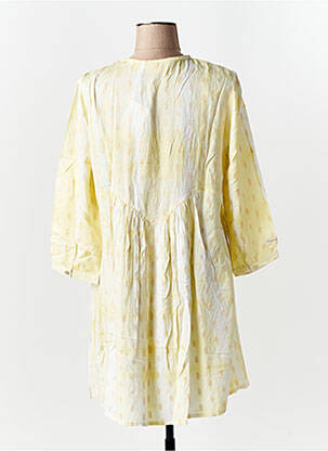 Robe courte coupe évasée manches longues jaune LES TROPEZIENNES PAR M.BELARBI femme