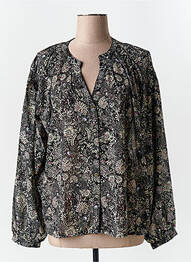 Chemisier imprimé fleurs manches longues noir GARCIA femme