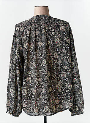 Chemisier imprimé fleurs manches longues noir GARCIA femme