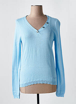 Pull coupe cintrée manches longues bleu BREIZH ANGEL femme