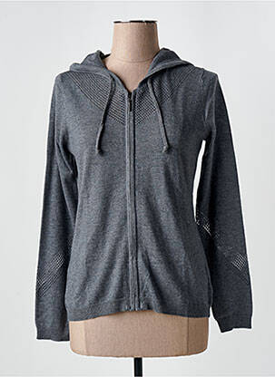 Gilet manches longues col rond gris BREIZH ANGEL femme