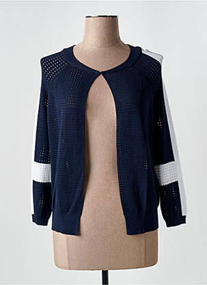 Gilet manches longues manches 3/4 bleu GEISHA femme