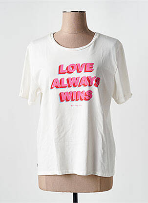 T-shirt coupe cintrée manches courtes beige J&JOY femme