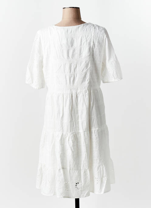 Robe mi-longue blanc GEISHA pour femme
