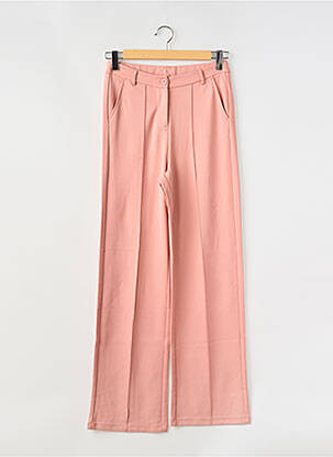 Pantalon flare stretch taille à pinces rose GARCIA fille
