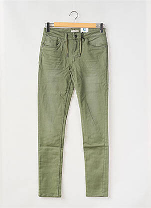 Pantalon slim tissage popeline taille ajustable vert GARCIA garçon