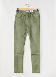 Pantalon slim tissage popeline taille ajustable vert GARCIA garcon