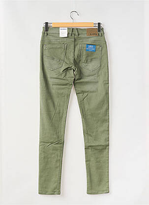 Pantalon slim tissage popeline taille ajustable vert GARCIA garçon