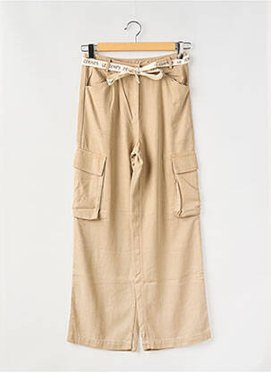 Pantalon cargo tissage popeline beige LE TEMPS DES CERISES fille
