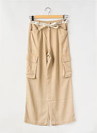 Pantalon cargo tissage popeline beige LE TEMPS DES CERISES fille
